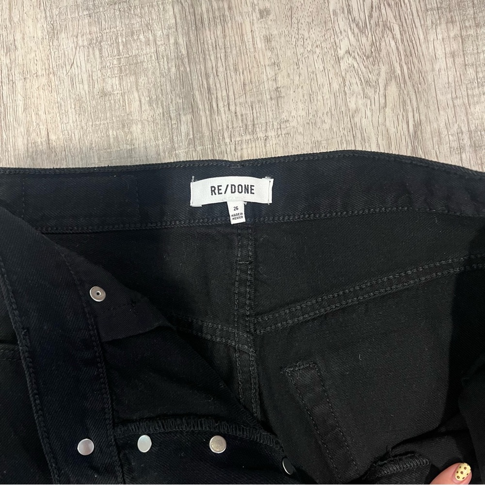 Re/Done Black Wide Leg Jeans - Picture 6 of 6